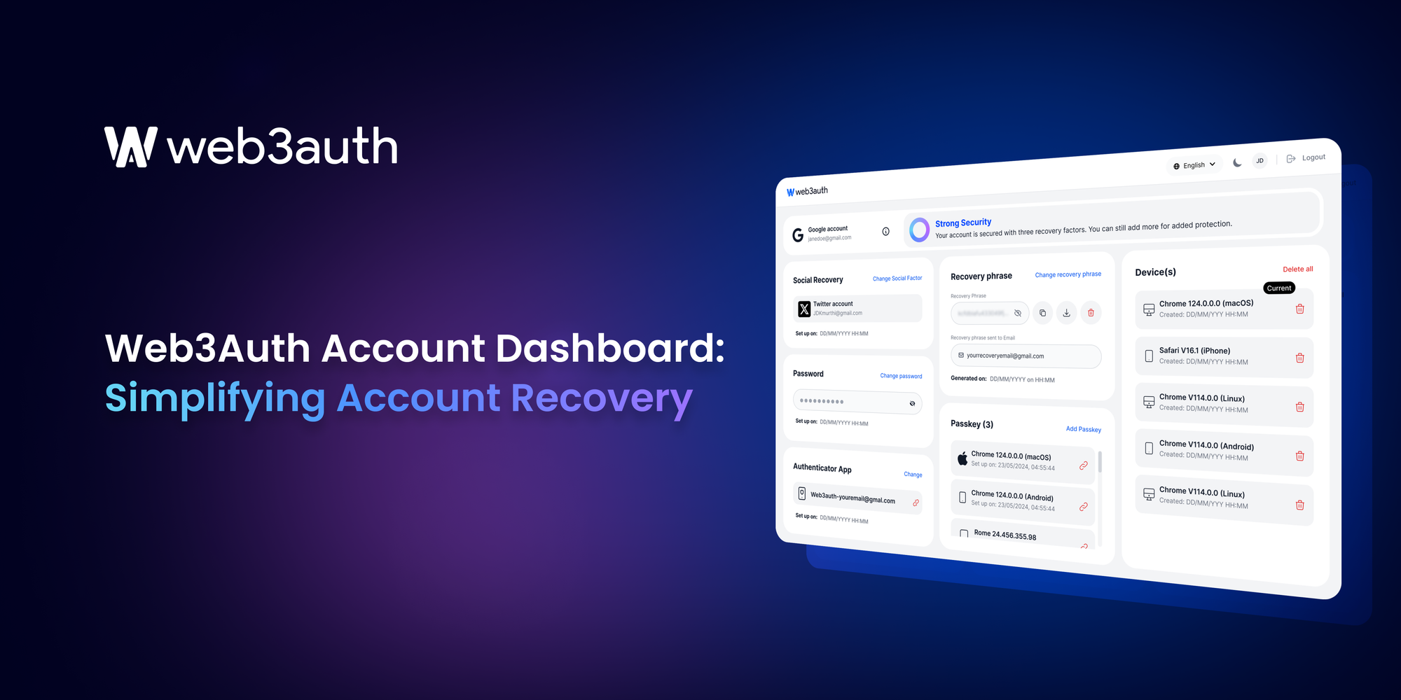 Web3Auth Account Dashboard: Simplifying Account Recovery